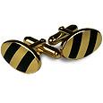 Forzieri Striped Gold Plated Cuff links