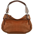 Two-Tone Brown Leather Shoulder Bag