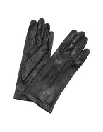 Forzieri Women` Black Unlined Italian Leather Gloves