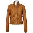 Forzieri Women` Tan Italian Genuine Leather Two-pocket Jacket