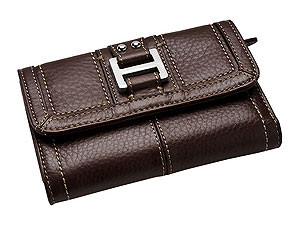 fossil Brown Leather Buckle Purse 010228