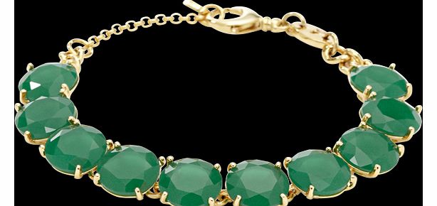 Fossil Green Faceted Gold Plated Bracelet
