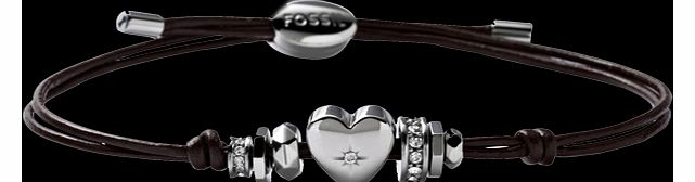 Fossil Heart Leather Friendship Bracelet