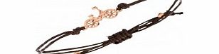 Fossil Ladies Brown Leather Bracelet with Rose