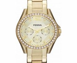 Fossil Ladies Riley Gold Steel Bracelet Watch