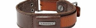 Fossil Mens Brown Casual Leather Cuff