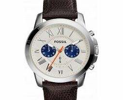 Fossil Mens Grant Chronograph Brown Leather