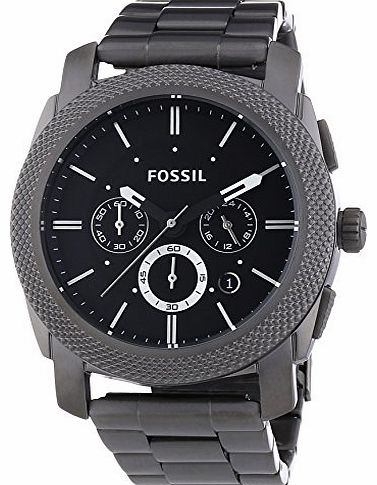 Fossil Mens Machine Chronograph Watch Fs4662 With Black Dial And Smokey Grey Case And Bracelet