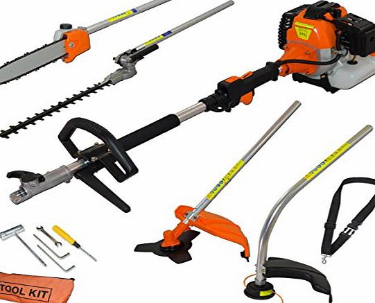 Fox Head Fox Garden Commander 4 in 1 2-Stroke Heavy Duty 52cc Engine, Petrol Hedge Trimmer, Grass Trimmer, Brush Cutter, Chainsaw, Strimmer, Pruner, Long Reach Multi Function Gardening Tool 2 YEAR WARRANTY