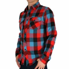 Mens Fox Racing Skeptic Flannel Shirt Flame Red
