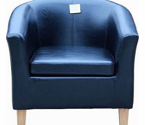 FoxHunter Faux Leather Tub Chair Armchair Dining Living Room Lounge Office Modern Furniture Black New