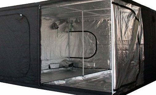 FoxHunter New Design Quality Portable Grow Tent Silver Mylar Green Room Hydroponic Bud Room Dark Room 240cm x 240cm x 200cm for Gardening Hydroponics with free carry bag
