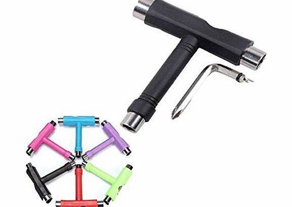 Foxnovo 6pcs All-in-one Multifunction Skateboard Scooter Longboard T-shaped Adjusting Tools Wrenches T Tools (Random Color)