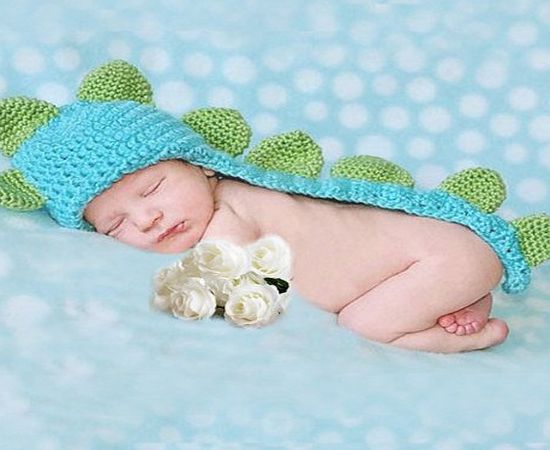 Cute Cartoon Dinosaur Style Baby Infant Newborn Handmade Crochet Beanie Hat Clothes Baby Photograph Props