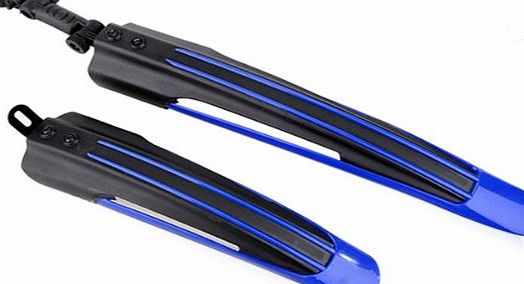 Foxnovo Durable Mountain Bike Bicycle Tire Front Rear Mud Guards Mudguard Fenders Set (Black Blue)