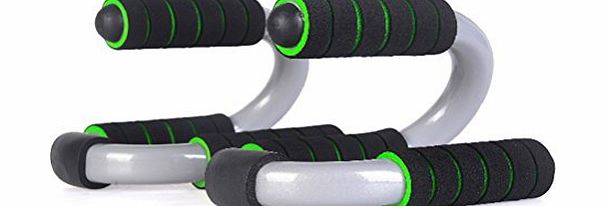 Foxnovo S-Shaped Push-up Bars Stands Support Brackets Home Muscle Workout Exercise Fitness Equipment - One Pair