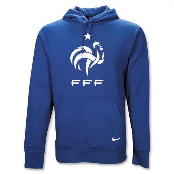 France Nike 2011-12 France Nike Core Hooded Top (Blue)