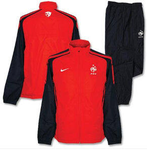 Nike 2011-12 France Nike Woven Warmup Suit (Red)