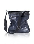 Business Glam - Menand#39;s Blue Calf Leather Messenger Bag