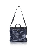 Business Glam - Menand#39;s Blue Calf Leather Tote Bag