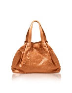 Emily Five - Orange Washed Leather Medium Tote Bag