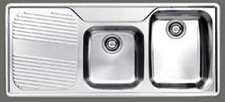 ARX621RHD Ariane 1 1/2 bowl Sink with Drainer - Right Hand Drainer