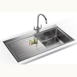 Franke MTX611DPLHD Mythos Extra Large Single bowl with Left Hand Drainer and Mythos MTX Tap