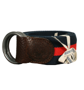 Franklin and Marshall Navy and Red Canvas Belt