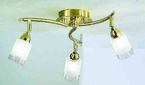 Franklite Campani Gold Satin and shiny brass finish with clear edged acid glasses
