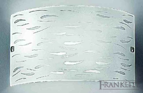 Franklite Italian curved white uplighter with acid cut glass design.