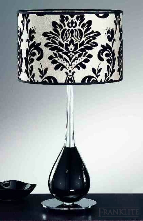 Franklite Modern black ceramic table lamp.