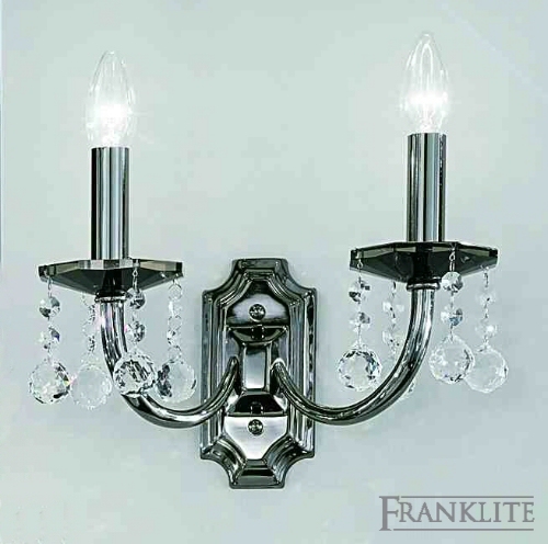Franklite Tosca Black chrome finish fittings with heavy crystal sphere drops.