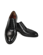 Black Calf Leather Cap Toe Oxford Shoes