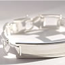 Diamond Set Silver ID Bracelet