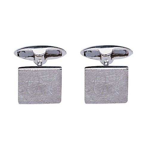 Gents Scratched Finish Cufflinks In Silver by Fred Bennett