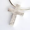 Scratched Finish Cross Pendant