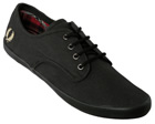 Fred Perry Foxx Black Waxed Material Trainers