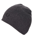 Grey Beanie Hat with Black Logo