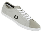 Fred Perry Kingston Grey Pinstripe Canvas Trainers