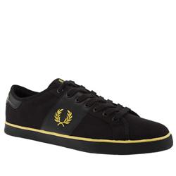 Fred Perry Male Beat Canvas Fabric Upper Fashion Trainers in Black and Gold