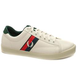 Fred Perry Male Di Plimsole Leather Upper Fashion Trainers in Stone
