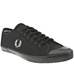 Fred Perry Male Duke Canvas Fabric Upper Fashion Trainers in Black, White