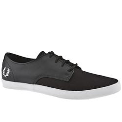 Fred Perry Male Foxx Canvas / Leather Leather Upper Fashion Trainers in Black, White