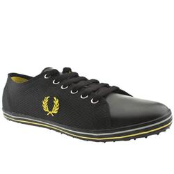 Male Kingston Mesh Leather Upper Fashion Trainers in Black