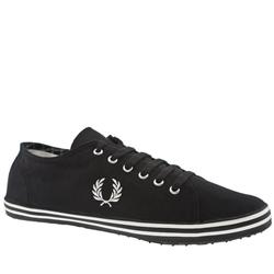 Fred Perry Male Kingston Twill Tipp Fabric Upper Fashion Trainers in Black and White, Brown 