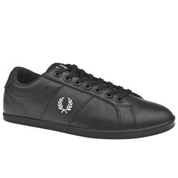 Fred Perry Male Lace T Toe Cupsole Leather Upper Fashion Trainers in Black and Silver
