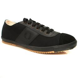 Fred Perry Male Oil Table Tennis Fabric Upper Fashion Trainers in Dark Brown