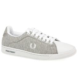 Fred Perry Male Parkside Marl Fabric Upper Fashion Trainers in Light Grey