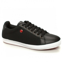 Fred Perry Male Pique/Lea Wrap Leather Upper Fashion Trainers in Black and Red