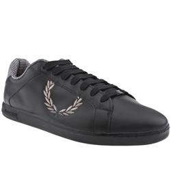 Fred Perry Male Shelton Lea Pow Leather Upper Fashion Trainers in Black, White and Black